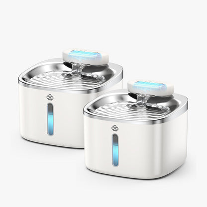 Fonte de água sem fios para animais de estimação Oneisall 3,5 L em aço inoxidável com 3 filtros