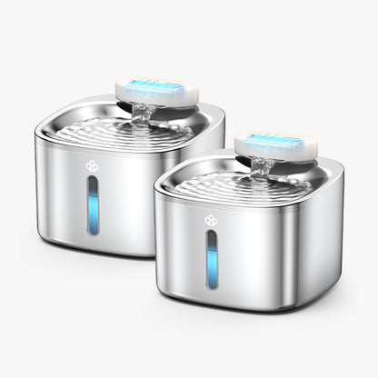 Fonte de água sem fios para animais de estimação Oneisall 3,5 L em aço inoxidável com 3 filtros