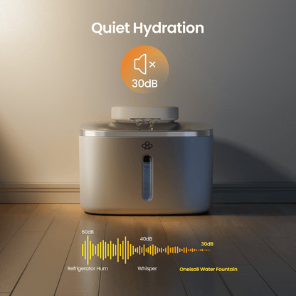 Fonte de água sem fios para animais de estimação Oneisall 3,5 L em aço inoxidável com 3 filtros